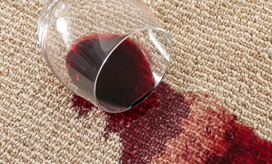 spilled wine glass